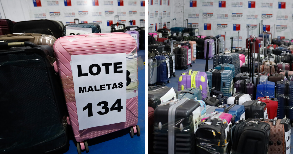 Más de 300 maletas olvidadas en el Aeropuerto de Santiago son parte del esperado remate de la Tía Rica