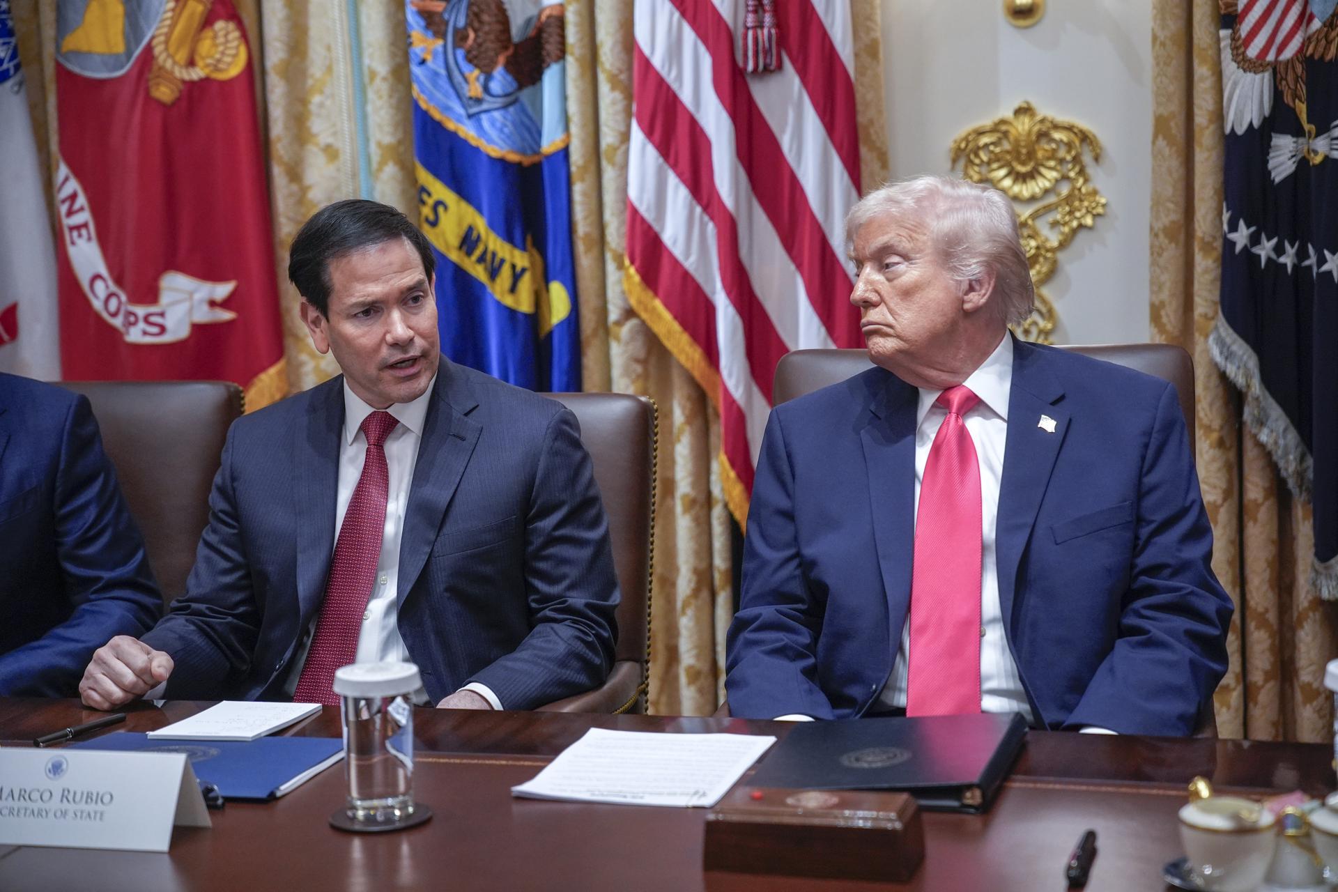 El secretario de Estado, Marco Rubio, y el presidente de EEUU, Donald Trump