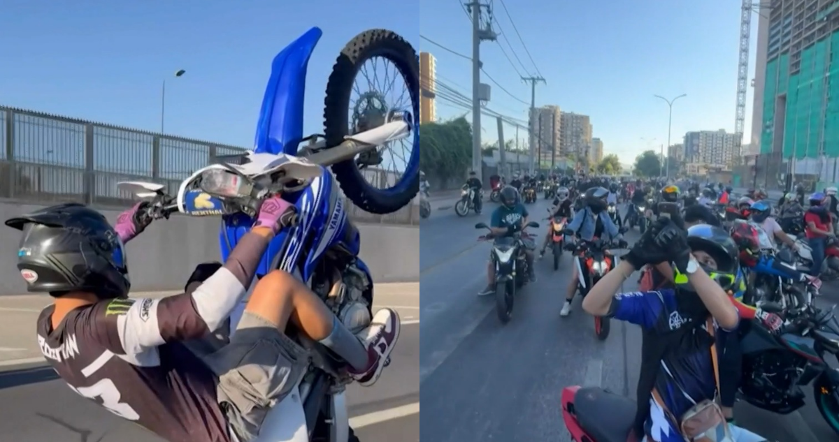 Masiva caravana de motos se toma autopistas de Santiago: no hubo detenidos tras conducción temeraria