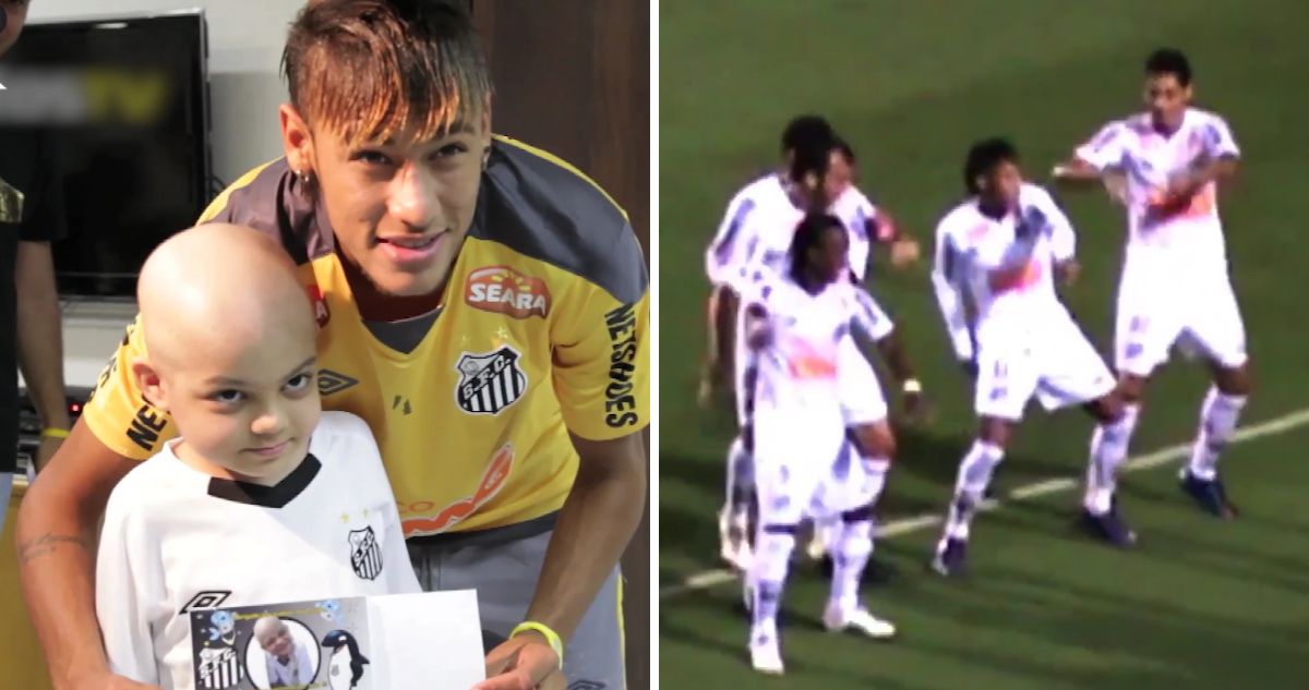 Neymar y Matheus tuvieron emotivo reencuentro en Santos.