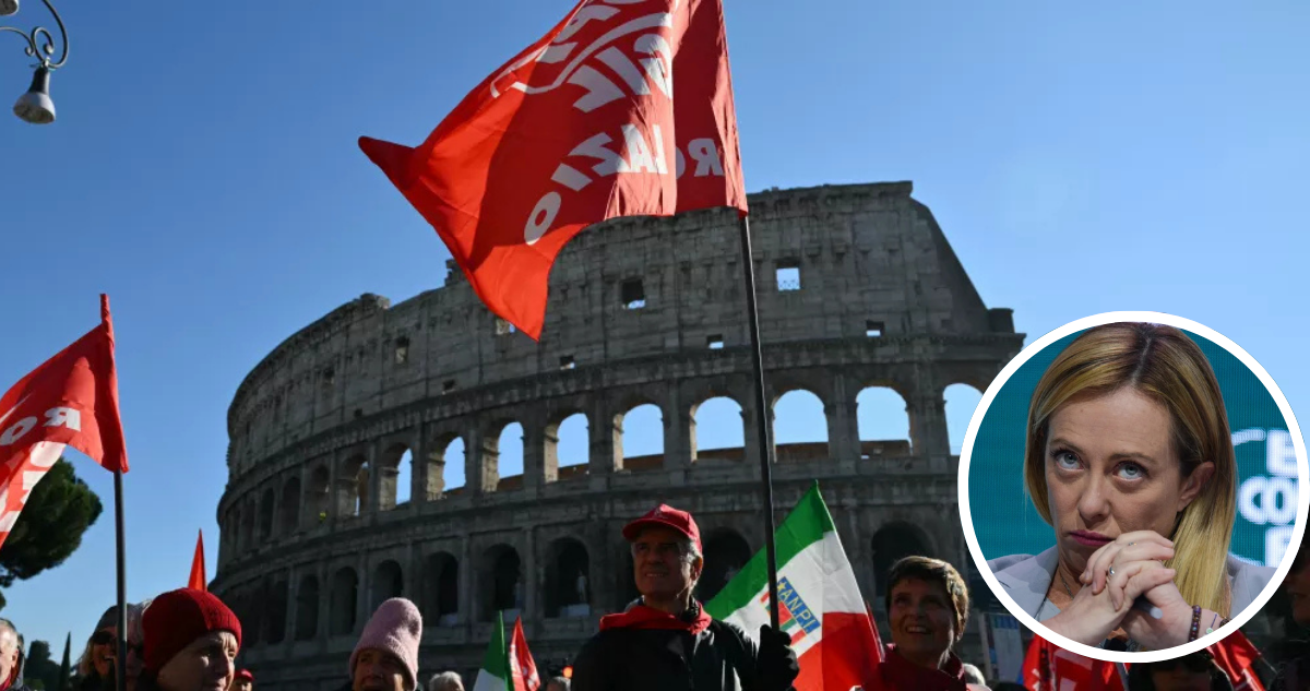 Jornada de huelga general de trabajadores en Italia