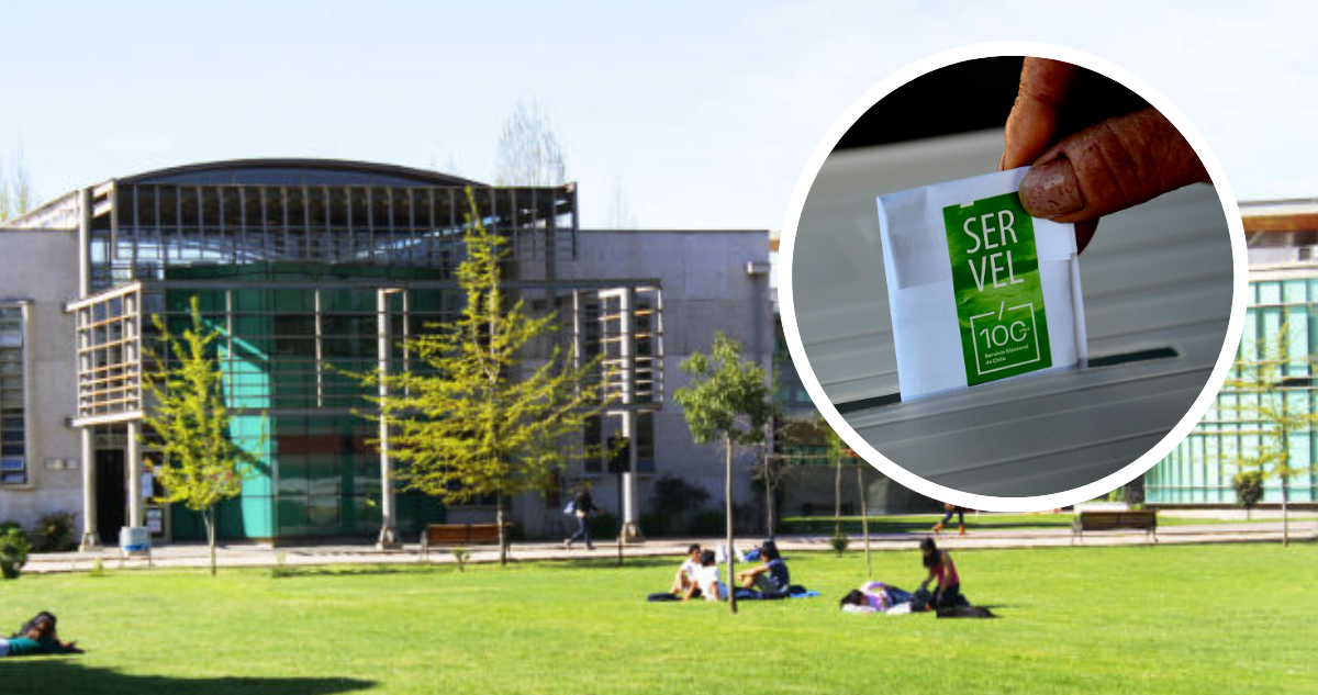 Universidad Católica del Maule y foto de persona votando