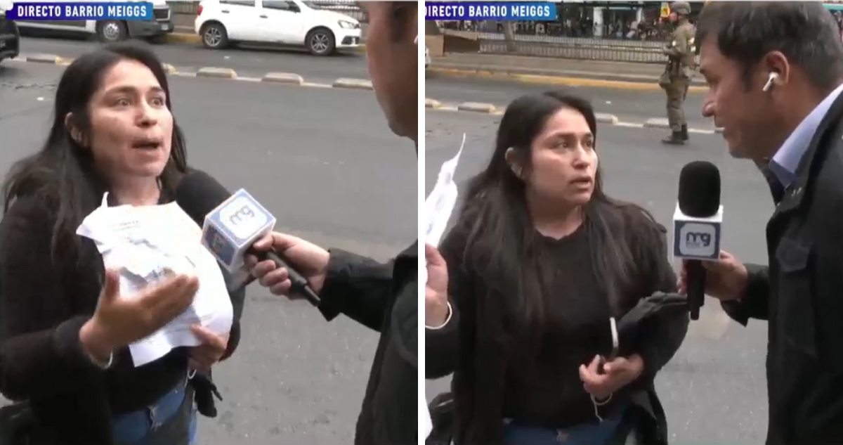 Roberto Saa y vendedora ambulante de Meiggs