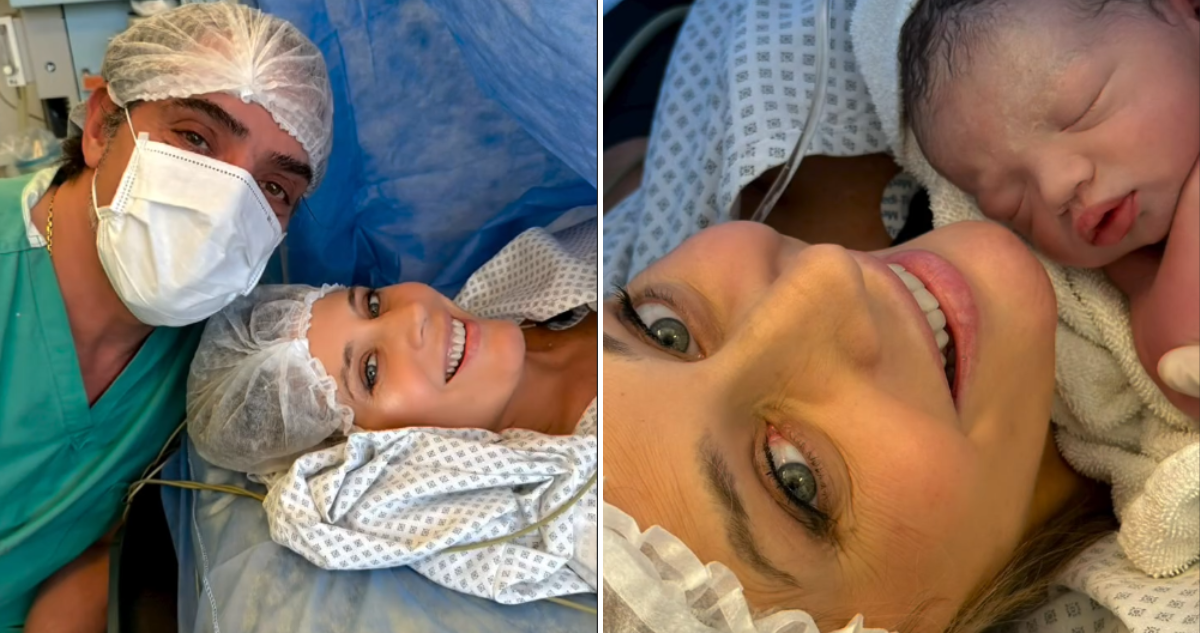 Rocío Marengo junto a Eduardo Fort y su primer hijo, Isidro