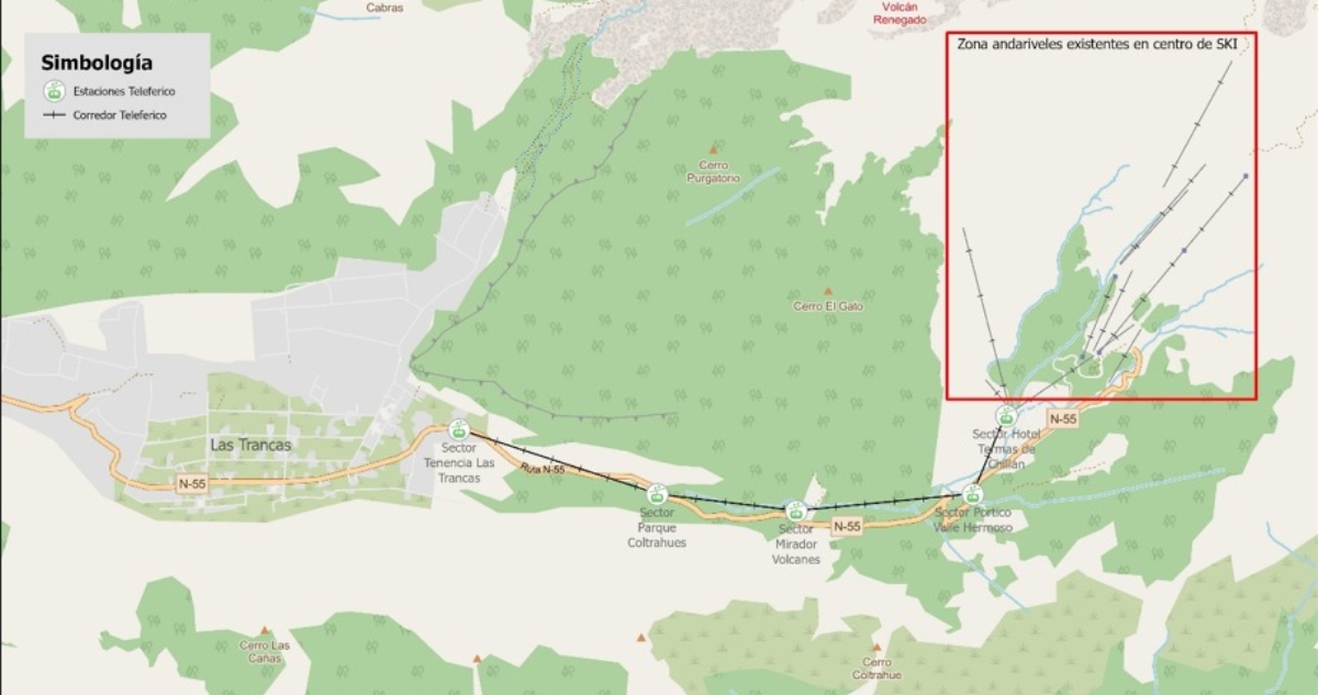 MOP evalúa construir teleférico para conectar Valle Las Trancas con Nevados de Chillán