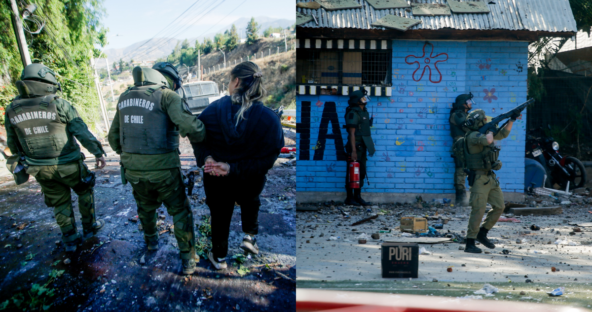 Un carabinero lesionado y 3 detenidos tras incidentes en desalojo de toma de Quebrada Las Zorras