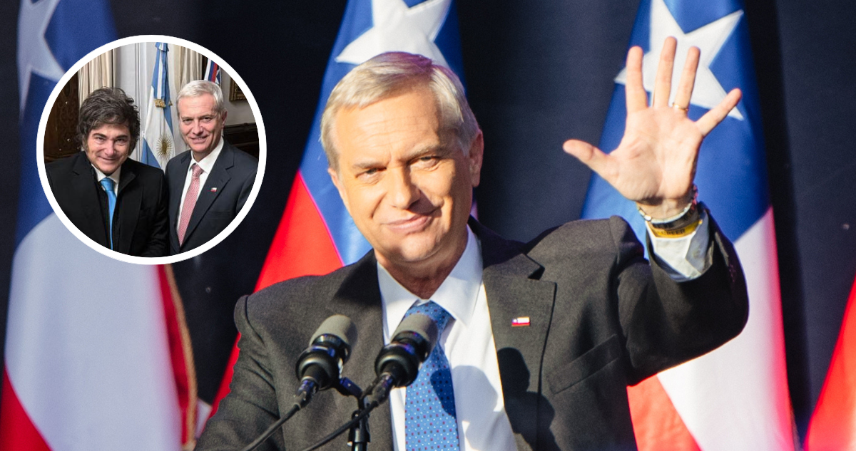 José Antonio Kast y foto de Kast y Milei