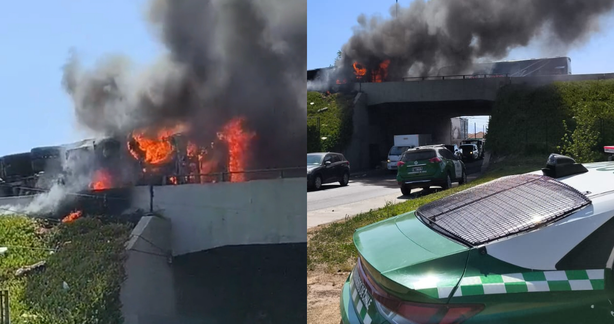 VIDEO | Camión se incendia tras colisión en eje General Velásquez y provoca corte total de la ruta