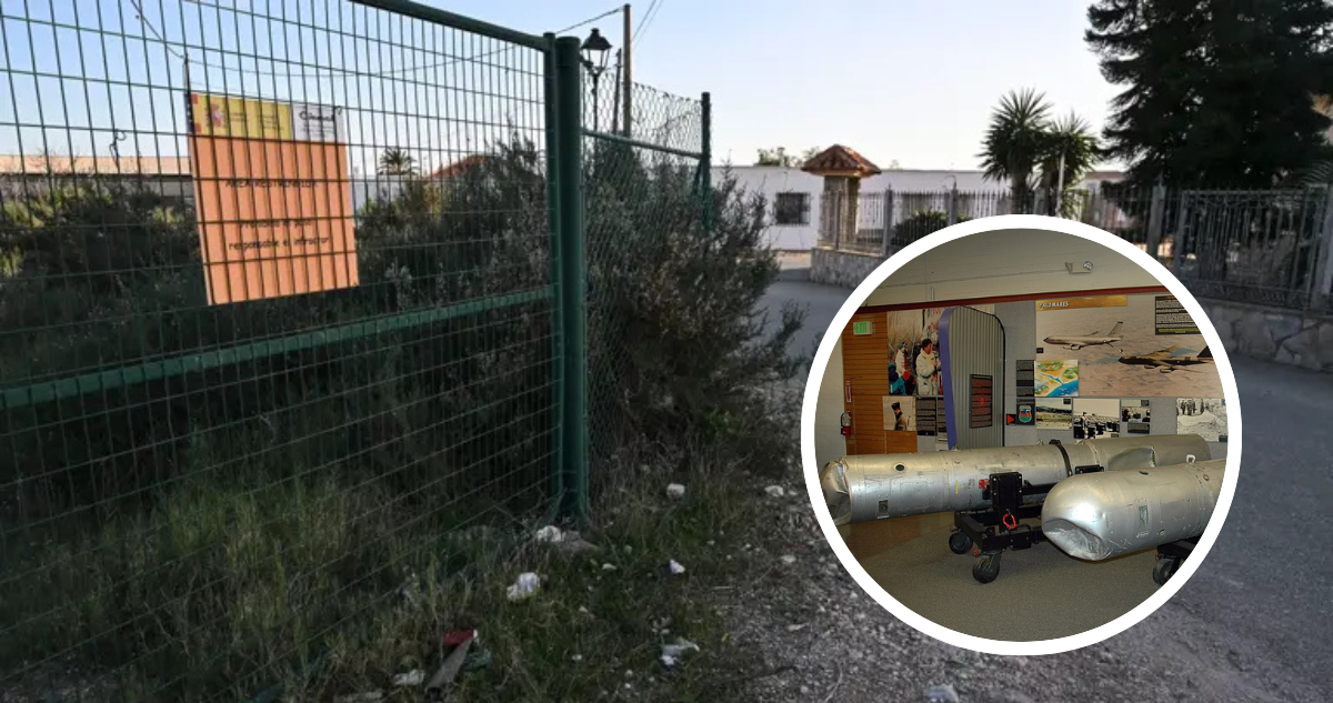 Zona de acceso restringido en Palomares y foto de las bombas recuperadas del accidente de Palomares.