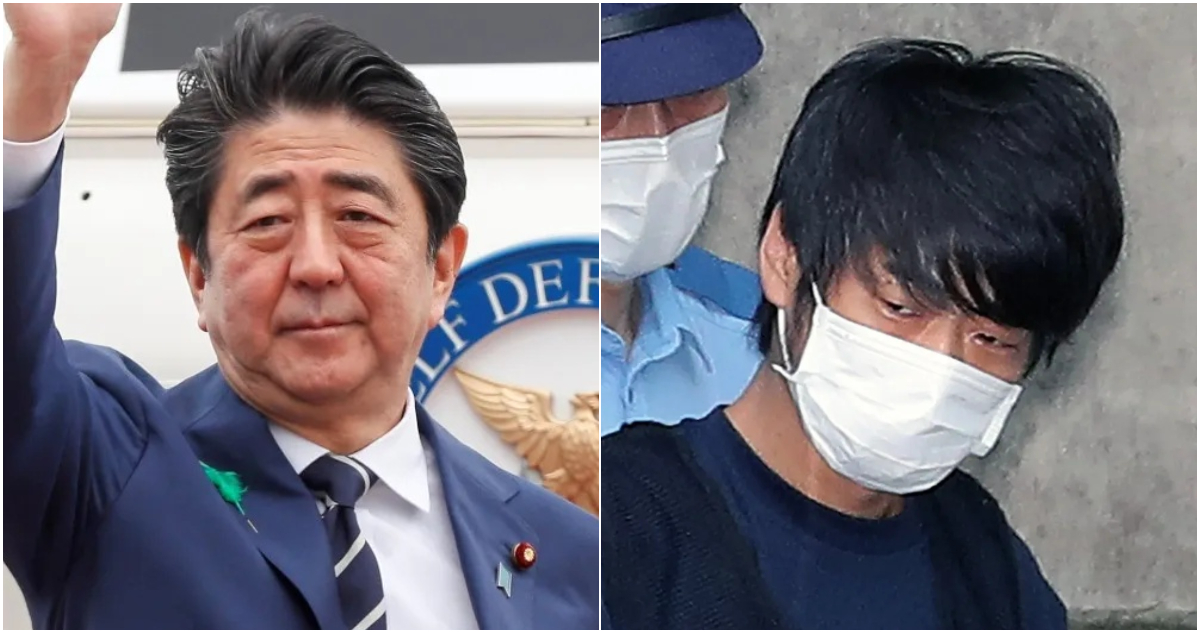 El exprimer ministro Shinzo Abe y su asesino, Tetsuya Yamagami