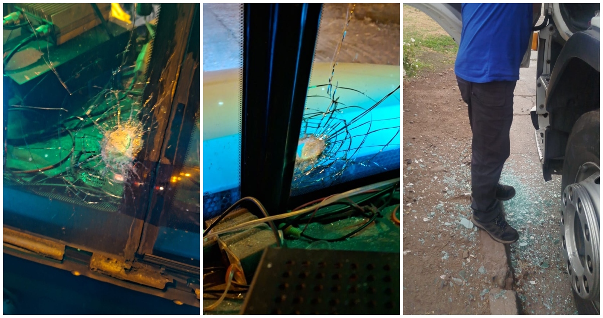 Ataque con piedras a camioneros en la Ruta 5 Sur