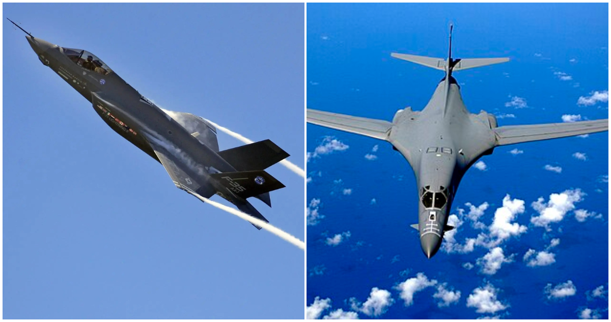 Imagen de archivo de un F-35 y un B-1