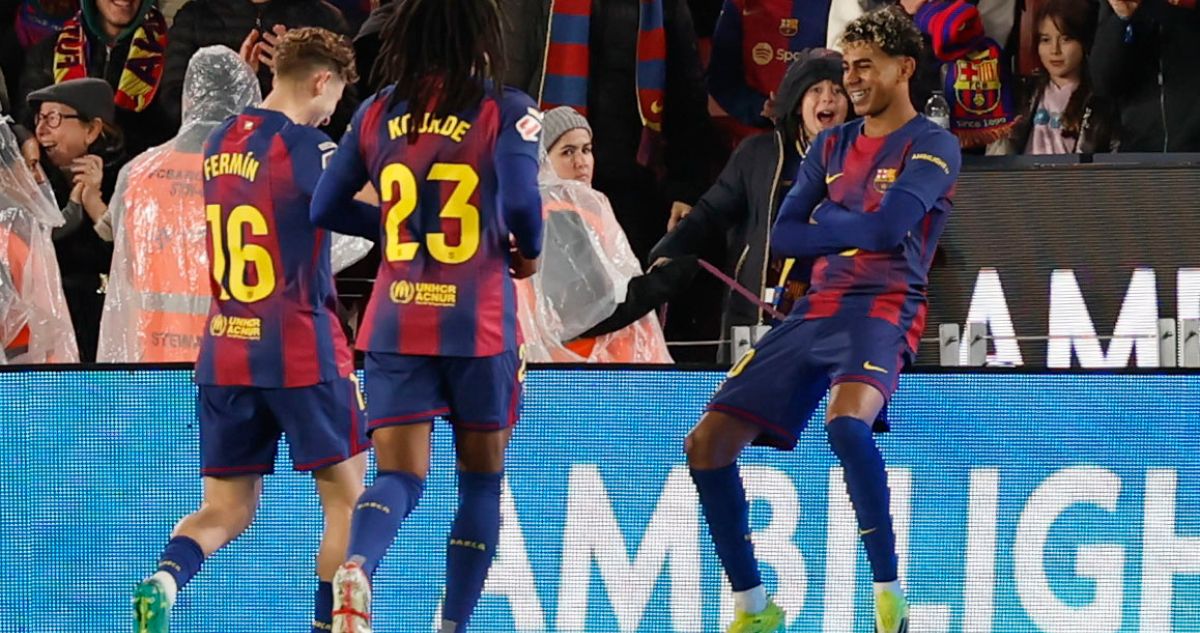 Con media “chilena” de Yamal incluida: Barcelona golea al Oviedo y recupera cima de LaLiga en España
