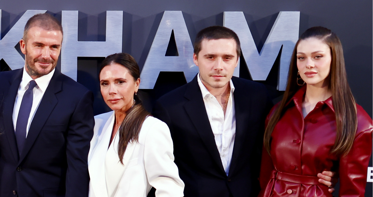 David, Victoria y Brooklyn Beckham junto a Nicola Peltz