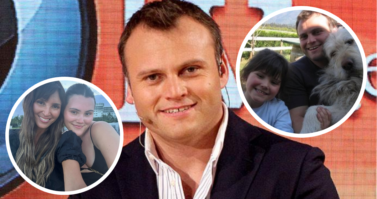 Roberto Bruce y en miniaturas fotografías de su hija Martina