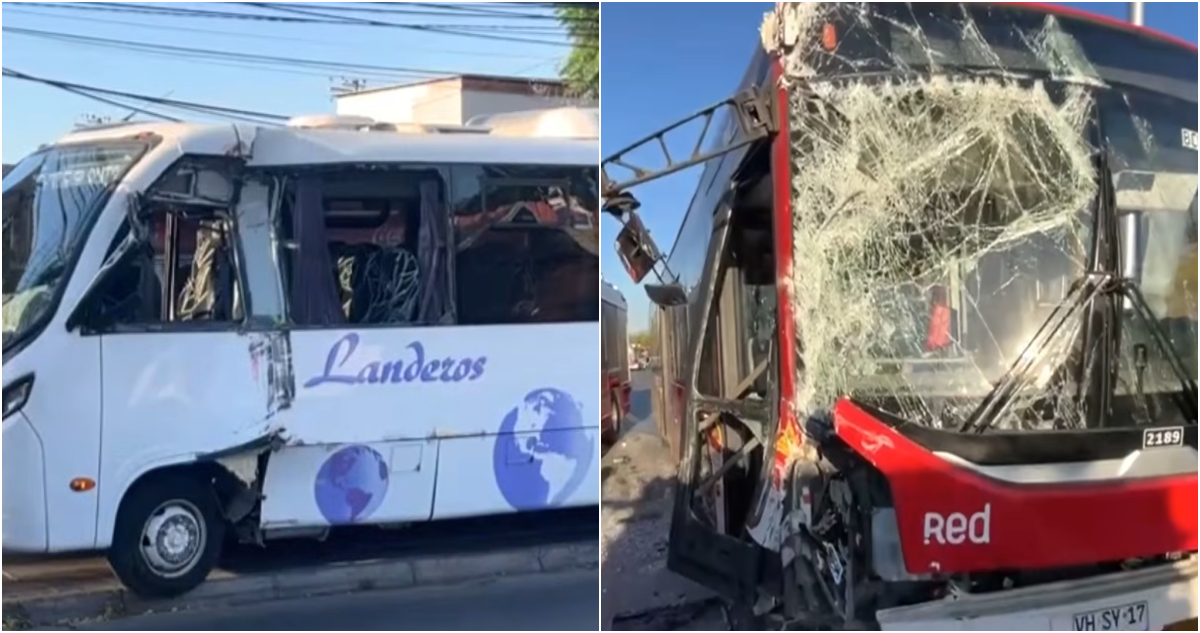 Al menos 11 lesionados deja colisión entre dos buses en Maipú