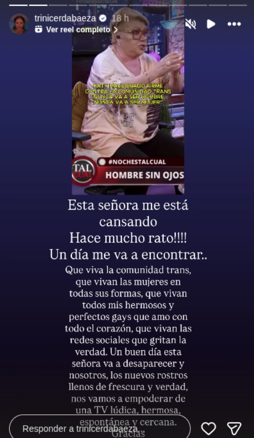 Trini Cerda arremete contra Patricia Maldonado por dichos sobre comunidad trans