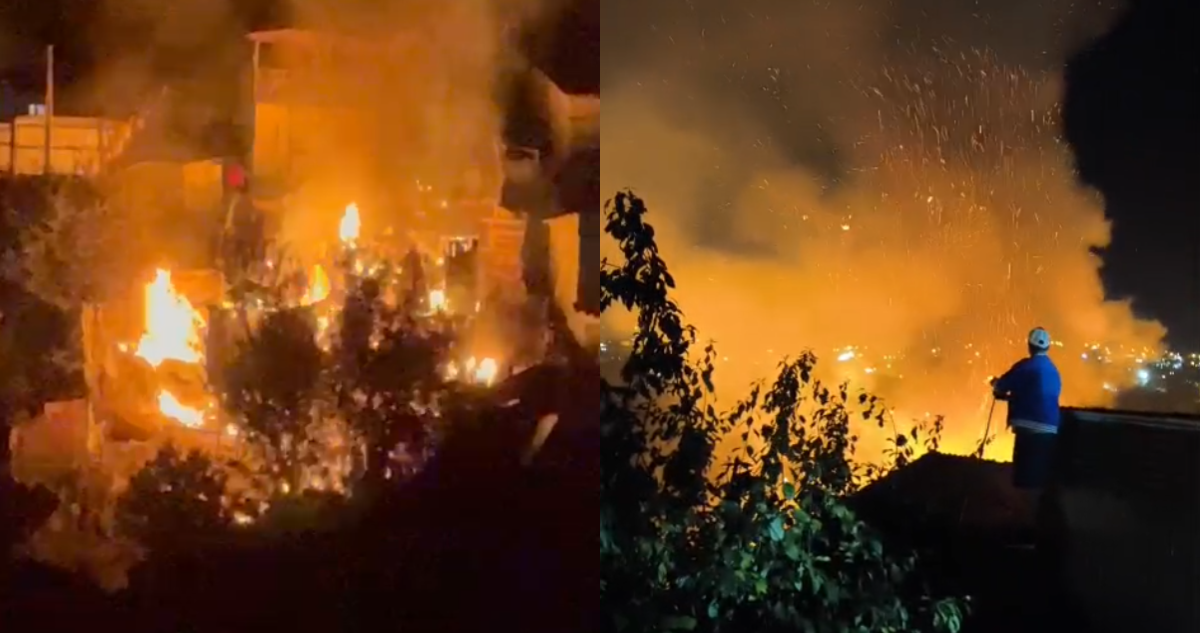 Amenaza a viviendas y vegetación: Bomberos y Conaf se movilizan por incendio en casa en Viña del Mar