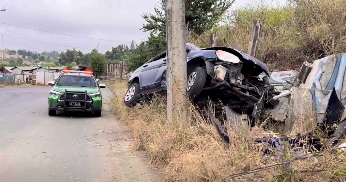 Un adolescente baleado por Carabineros y tres detenidos dejó persecución por auto robado en Temuco