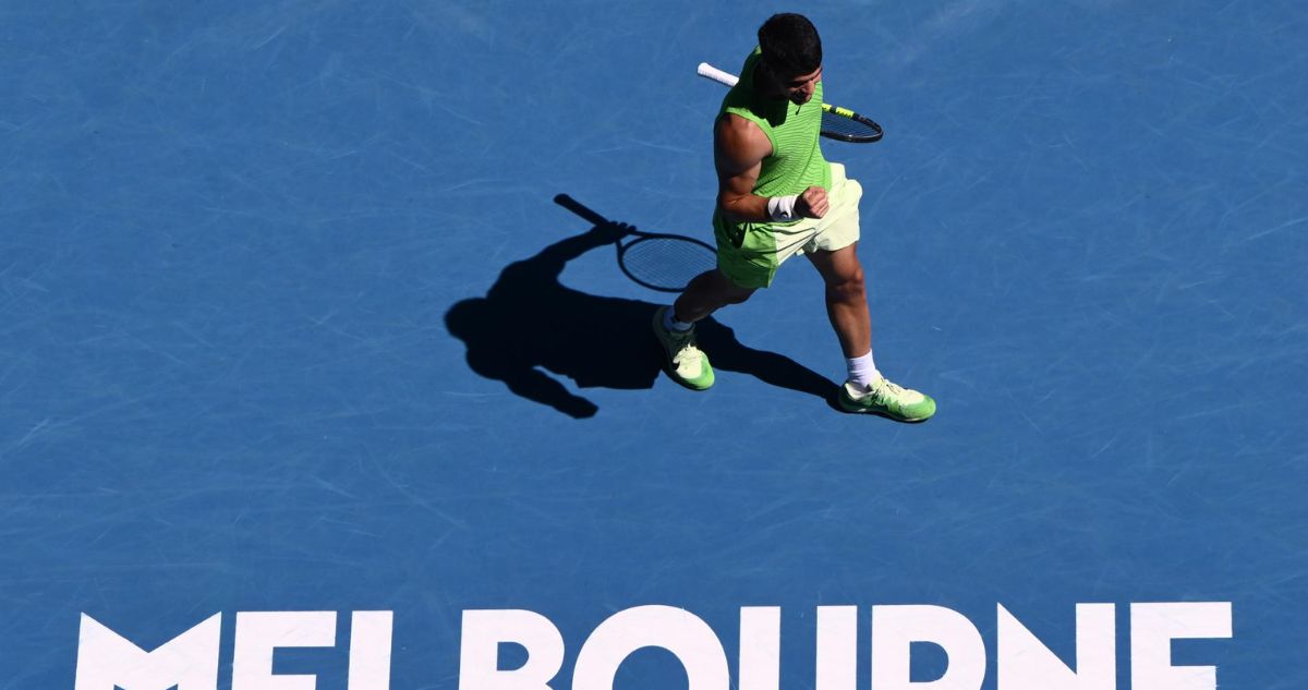 Carlos Alcaraz no quedó del todo satisfecho tras tirufo ante Mouet en Australia