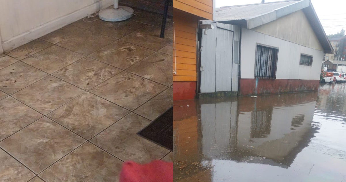 Una treintena de casas resultan inundadas con aguas servidas en Lota por repentinas e intensas lluvias