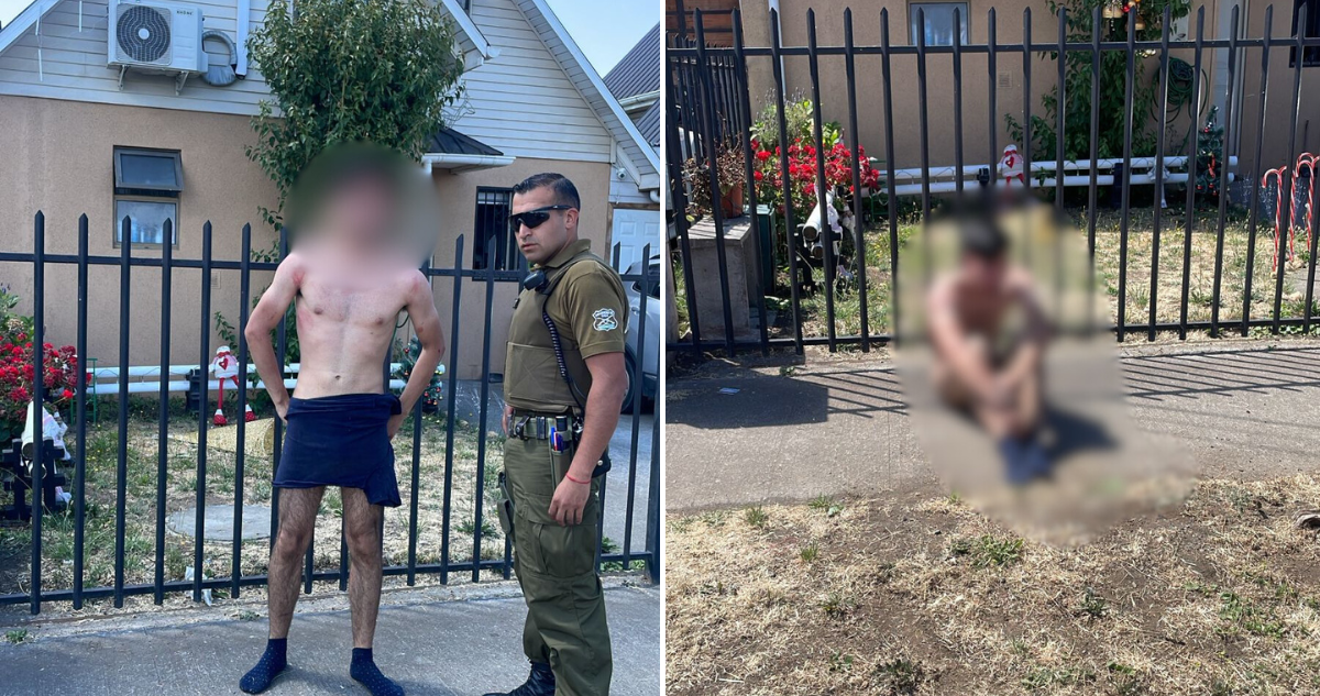 Vecinos de Los Ángeles realizan detención ciudadana: golpearon y desnudaron a presunto delincuente