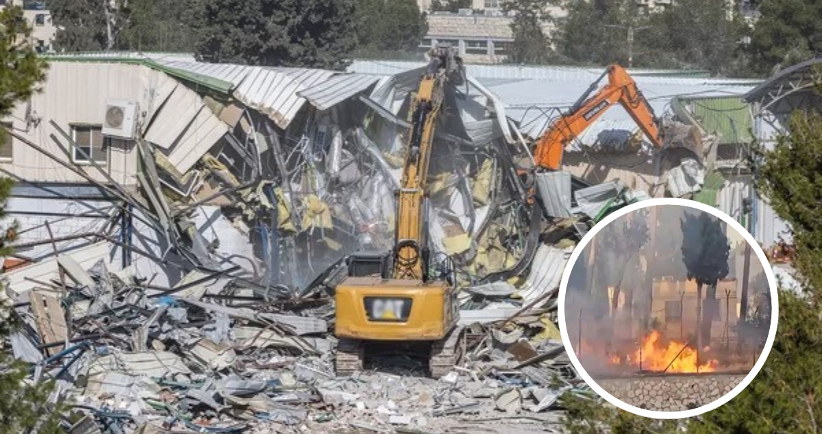 Demolición e incendio sede UNRWA