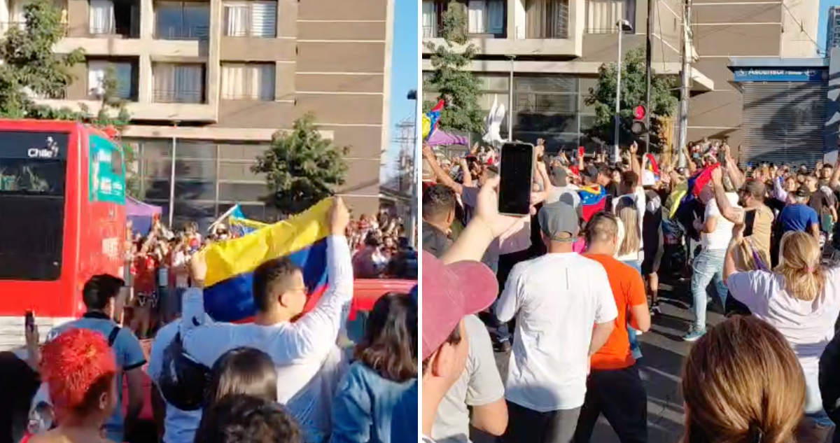 VIDEOS | Venezolanos celebran en diversos puntos de Santiago la captura de Nicolás Maduro