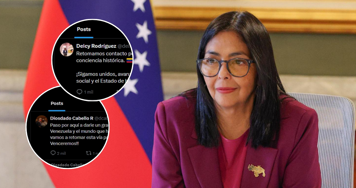 Delcy Rodríguez y líderes chavistas vuelven a X tras más de un año en silencio por orden de Maduro