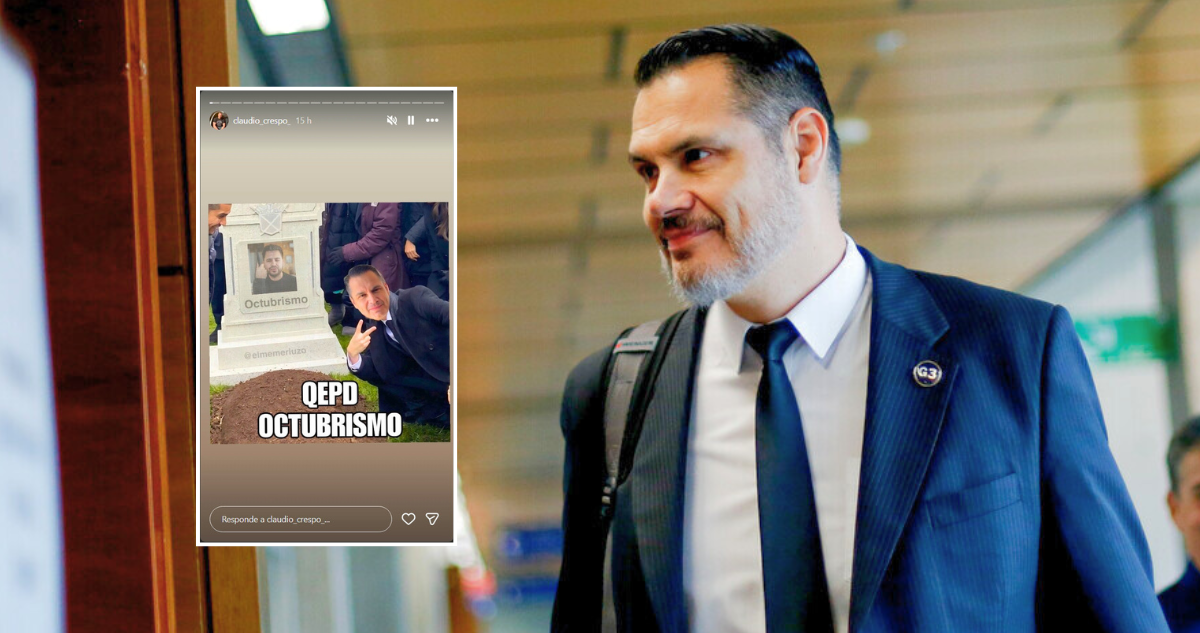 La imagen con Gustavo Gatica en una lápida que compartió Claudio Crespo tras su absolución