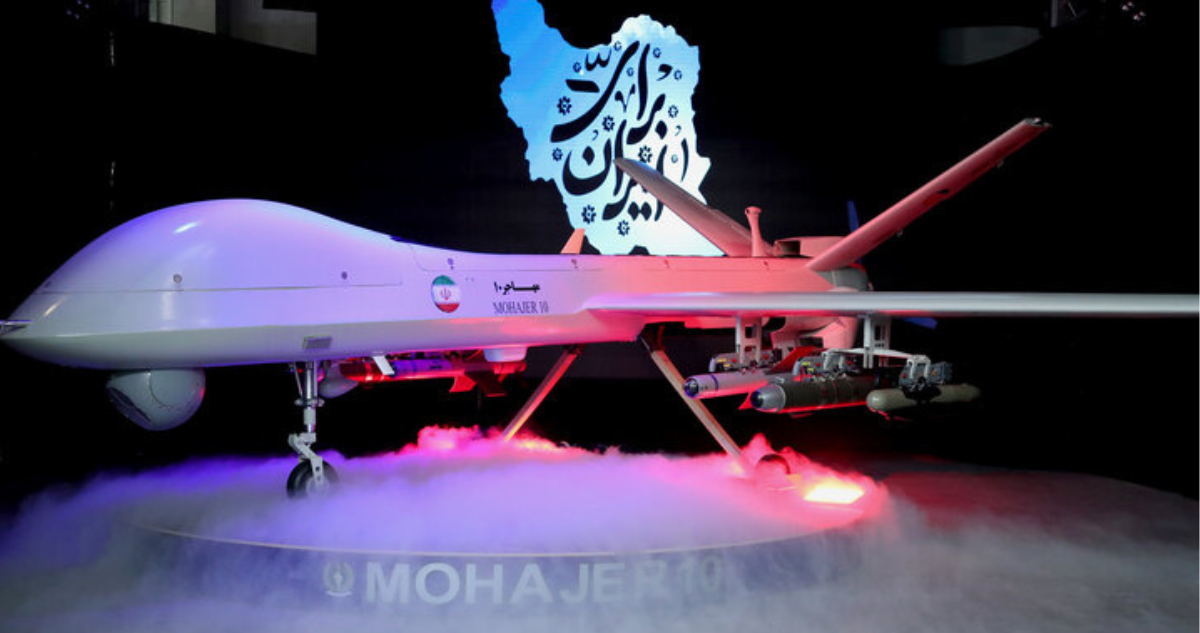 Imagen de contexto de un dron iraní Mohajer