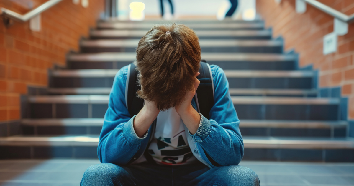 Niño cubriéndose el rostro