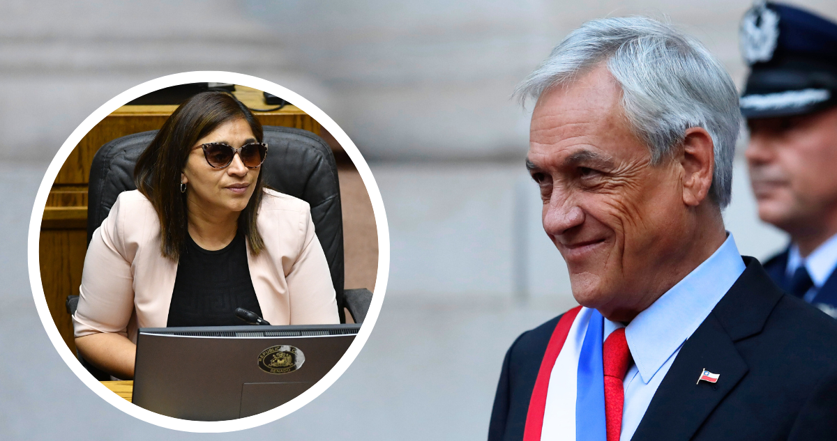 Sebastián Piñera y foto de Fabiola Campillai