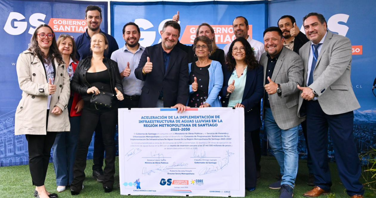 Firman convenio para acelerar implementación de infraestructuras de aguas lluvias para la RM