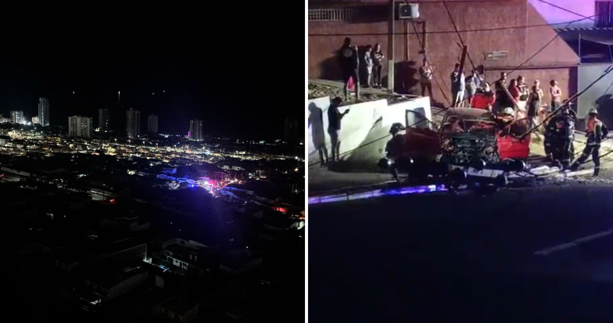 Fuerte colisión de un vehículo contra un poste dejó cerca de 30 mil personas sin luz en Iquique