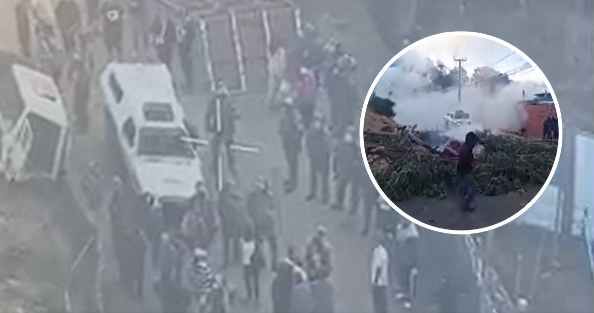 Fuertes incidentes y ausencia de maquinaria complican inicio de desalojo de la megatoma de San Antonio