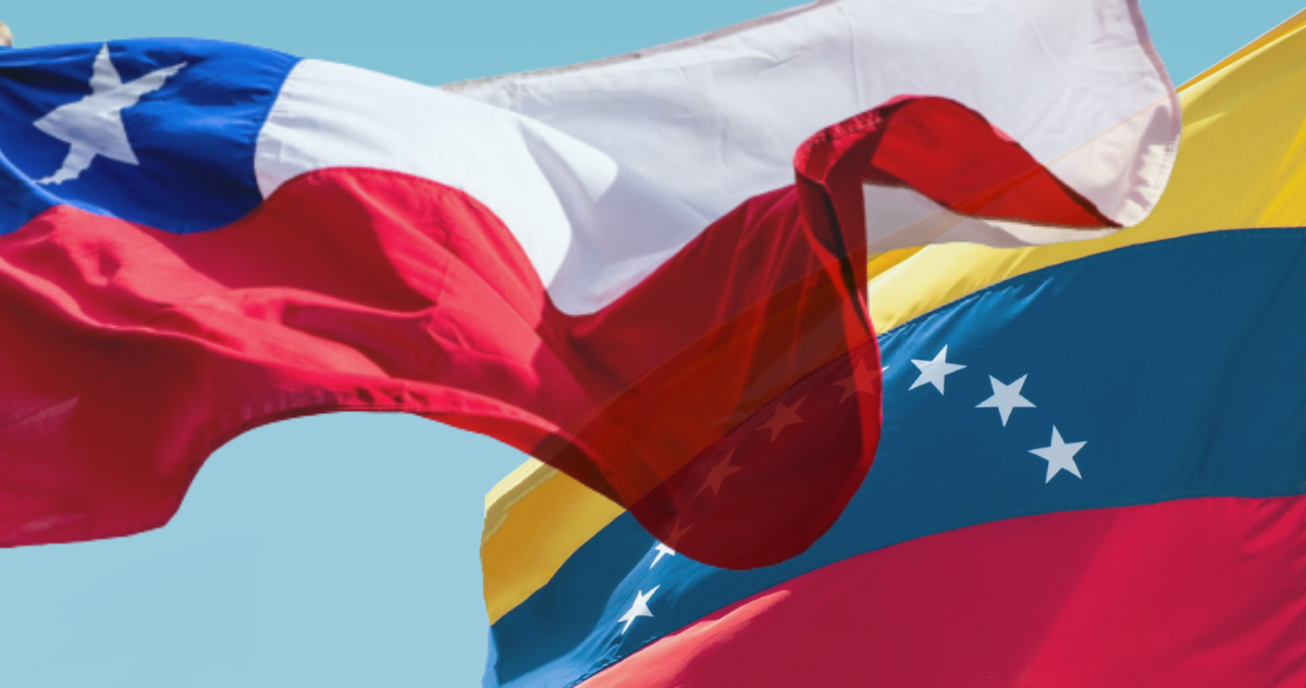 Banderas de Chile y Venezuela