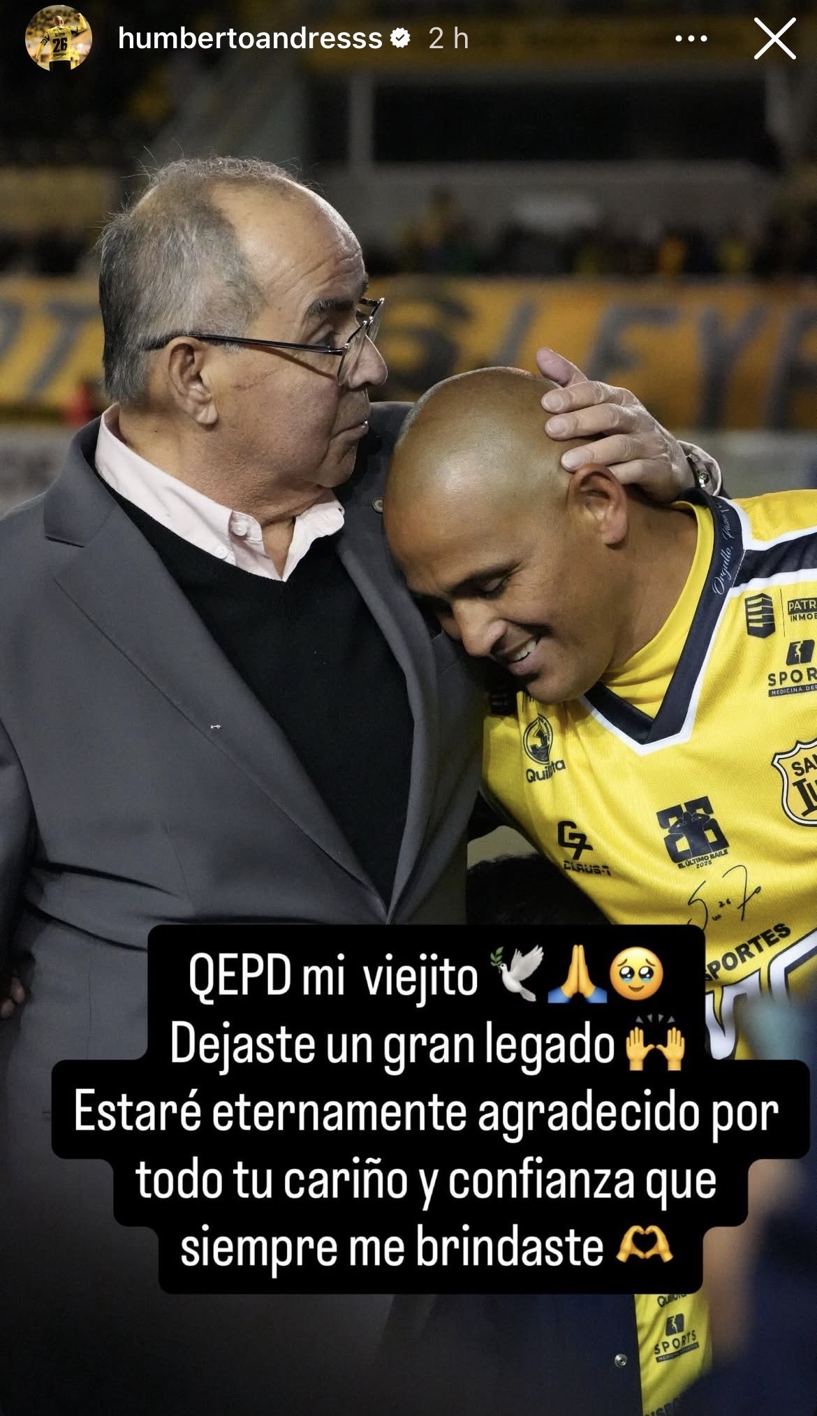 Humberto Suazo y su mensaje tras la muerte de César Villegas