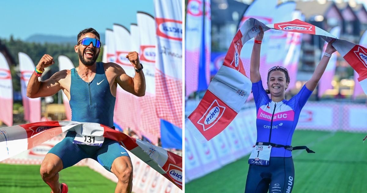 César Abreu y Catalina Sotta triunfaron en la Promotional Race del Ironman 70.3 de Pucón.
