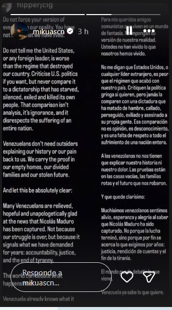 Yusmery Ascanio, en Instagram