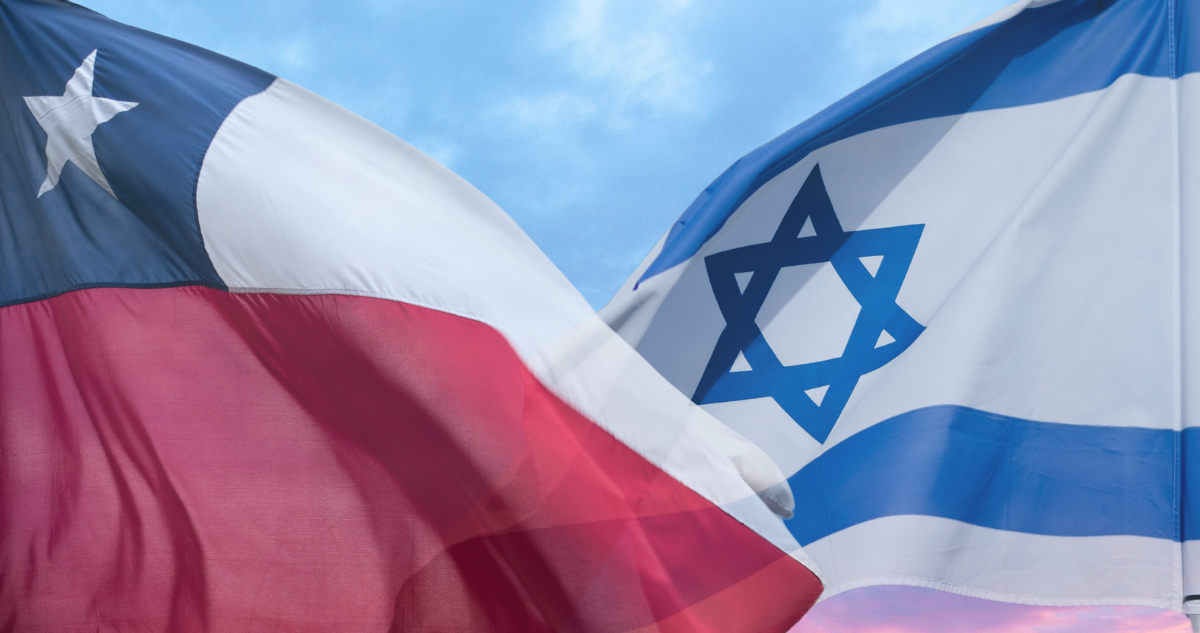 Bandera de Chile y bandera de Israel