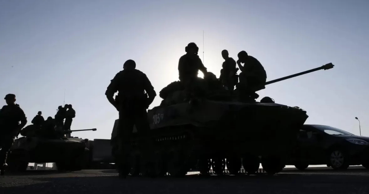 Imagen de archivo de artilleros rusos.