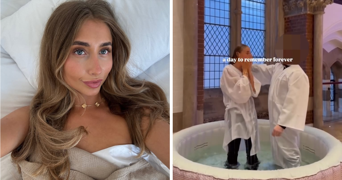 Lily Phillips bautizándose