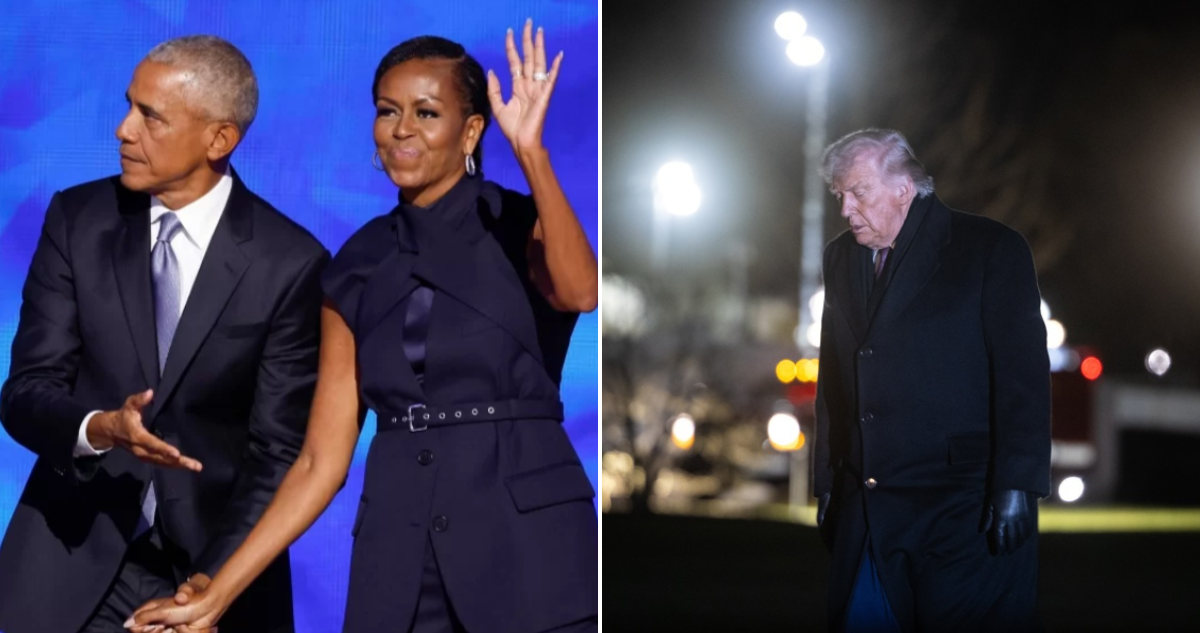 Los Obama y Donald Trump