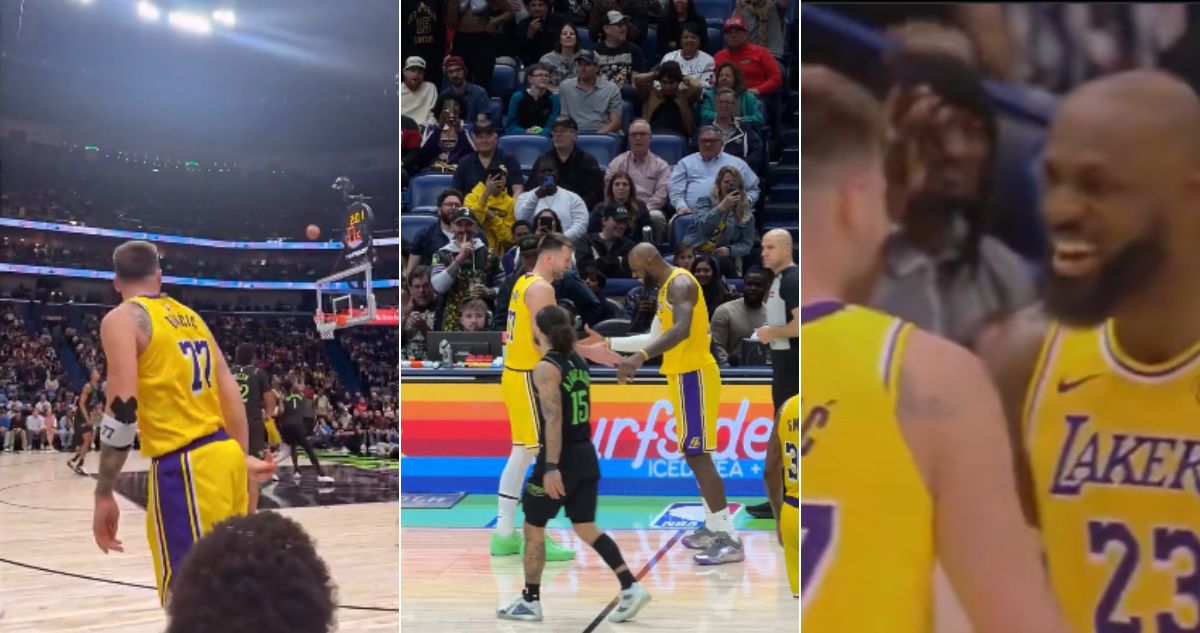 Luka Doncic, su tiro imposible y los elogios a LeBron James tras victoria en NBA