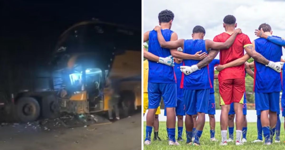 Plantel Sub 20 del Águia de Marabá sufrió fatal accidente en bus.