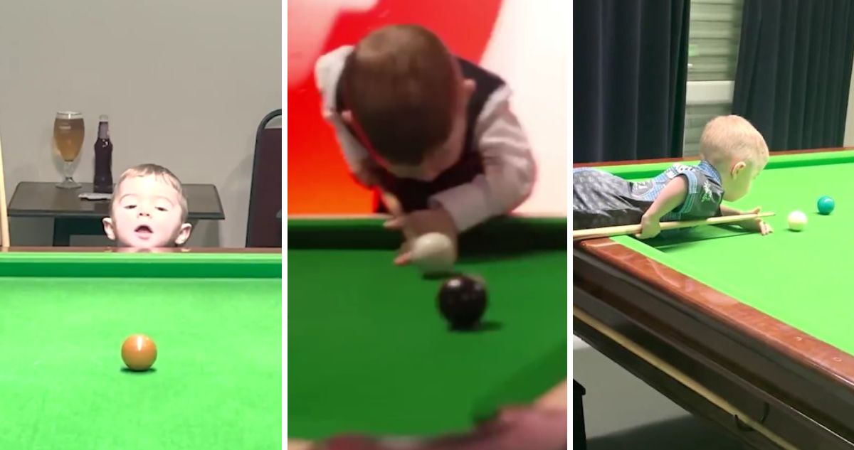 Niño de dos años batió dos récord Guinness de billar.
