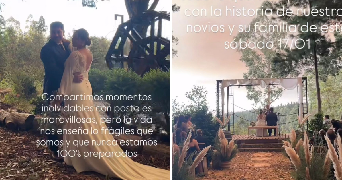 Novios que se casaron el sábado 17 en Lirquén debieron evacuar por incendios familia lo perdió todo