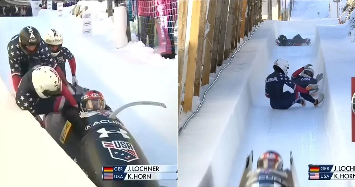 El equipo de bobsleigh de EEUU y un insólito momento en plena competencia