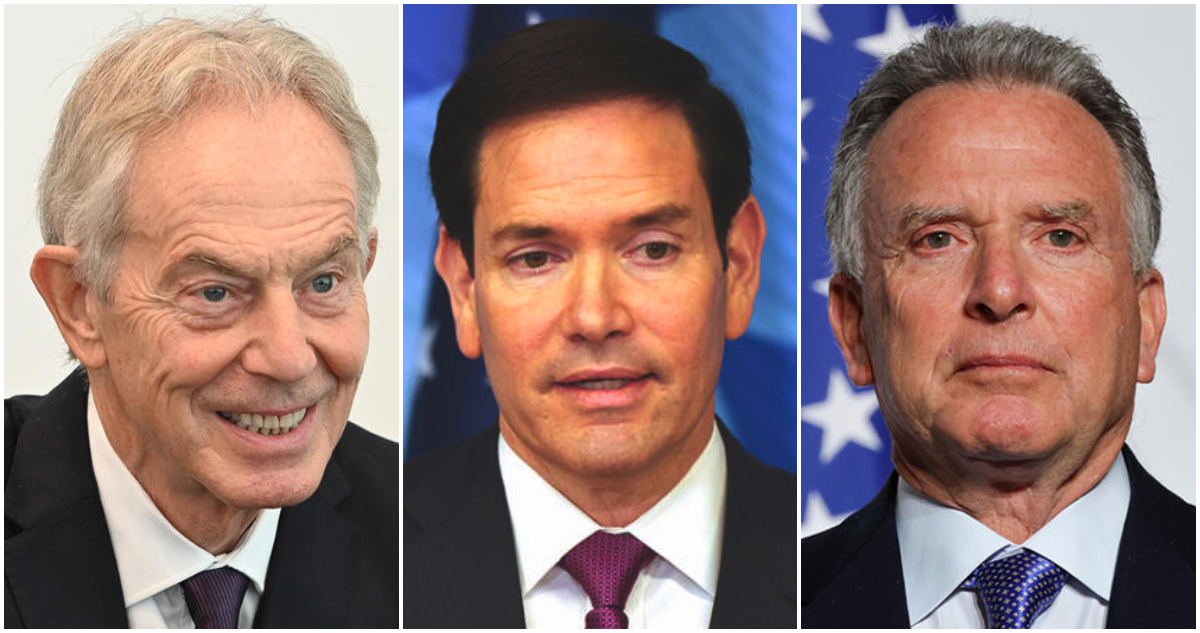Tony Blair, Marco Rubio y Steve Witkoff formarán parte del “consejo de paz” fundador para Gaza